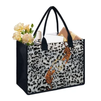Женская сумка с принтом в виде тигровой цепочки в стиле барокко, Повседневная Женская сумка-мессенджер, Большая вместительная Роскошная сумка для покупок