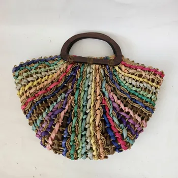 Круглая плетеная соломенная сумка ручной работы для женщин, модный стиль пляжного отдыха в стиле ретро