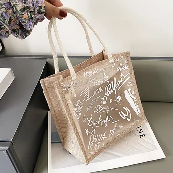 Прозрачная сумка с Граффити, Прозрачные сумки из ПВХ, Женская Пляжная Желейная Сумочка, Пластиковая сумка, Трендовый Брендовый Клатч