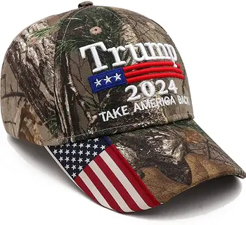 Шляпа Трампа 2024 Шляпа Дональда Трампа Верни Америку MAGA USA Регулируемая бейсбольная кепка с вышивкой