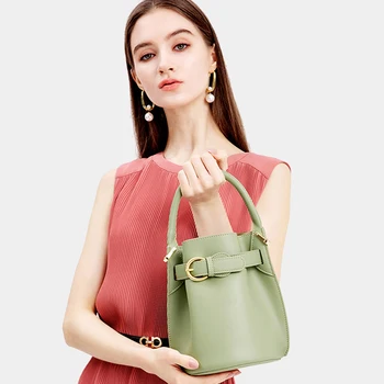 Зеленая женская сумка из спилка, модный дизайн, сумочка с пряжкой, Повседневные сумки на ремне, женские композитные сумки для рук