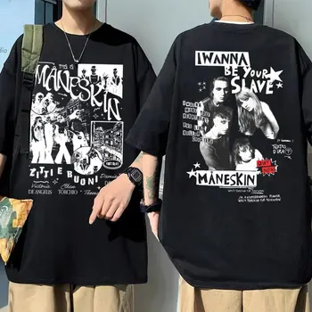 Camiseta con estampado de banda de Rock italiano para hombre y mujer, camisa 100% de algodón, ropa de calle de gran tamaño, info