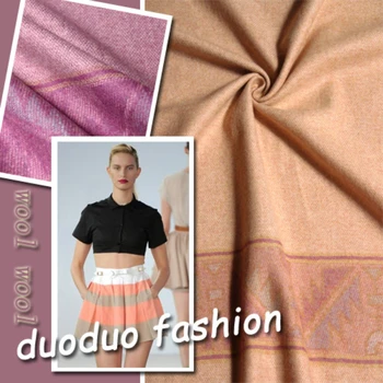 Шерстяная ткань, Весна-осень, двухцветные ткани для юбок трапециевидной формы, Модный дизайн, оптом, ткань по метру