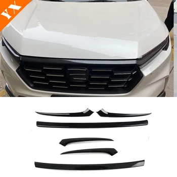 Для Honda CRV CR-V 2023-2024 Аксессуары Пластиковая Карбоновая/черная накладка на передний капот автомобиля, Наклейка для Моделирования Авто Украшения