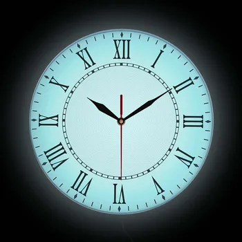 Старинные настенные часы с римскими цифрами и светодиодной подсветкой, домашний декор, ночник, Светящиеся настенные часы, Бесшумные кварцевые часы, Светящиеся в темноте