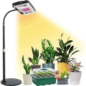 Настольная светодиодная лампа для выращивания растений, фитолампа полного спектра, лампа для растений с регулируемой высотой включения / выключения для суккулентных комнатных растений