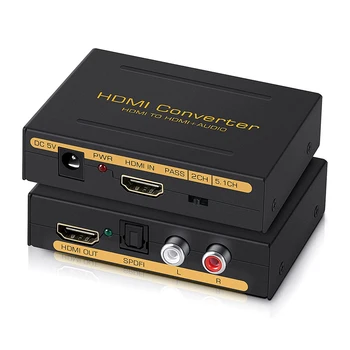 1080P HDMI Аудио Экстрактор HDMI-HDMI + Оптический Toslink SPDIF + RCA L/R Стерео Аналоговый аудиовыход HDMI Конвертер Разветвитель