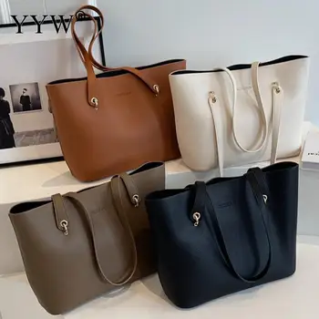 Однотонные матовые сумки на плечо большой емкости, высококачественные женские дизайнерские сумки из мягкой искусственной кожи, дорожные сумки для покупок