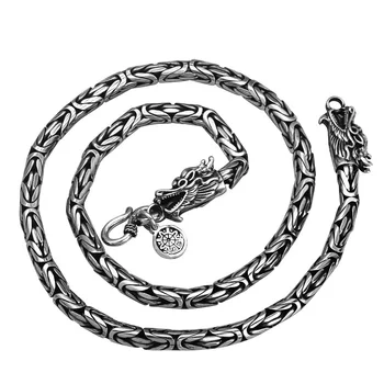 Unibabe Тайское Серебряное ожерелье с длинной цепочкой Ручной работы, Дизайн Кожи китайского Дракона, Ожерелье из стерлингового серебра 925 пробы, Мужские ювелирные изделия