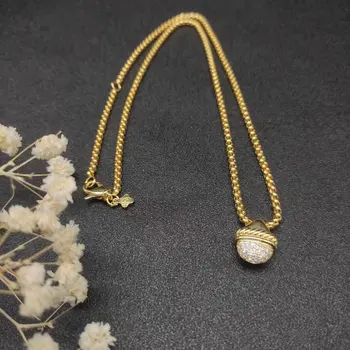 David Y Высококачественное женское ожерелье из золота 18 Карат с бриллиантами оптом, подарок, бесплатная доставка