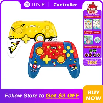 IINE желтый, красный, синий беспроводной контроллер пробуждения NFC, совместимый с Nintendo Switch/OLED