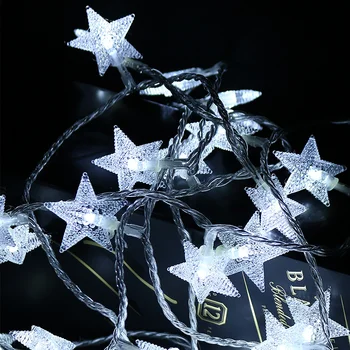 10 М Светодиодная гирлянда со звездным светом, Мерцающие Гирлянды, Рождественская лампа с питанием от аккумулятора/USB, Праздничная Рождественская Свадебная вечеринка, Декоративные сказочные огни