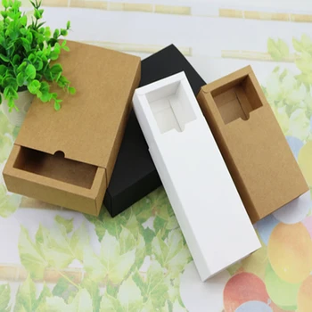 20 шт Картонная коробка из крафт-бумаги с выдвижным ящиком, Свадебная Белая подарочная упаковка, бумажная хозяйственная сумка для ювелирных изделий/чая/мыла для рук/конфет