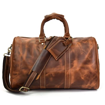 Мужская дорожная сумка из натуральной кожи, Винтажная женская дорожная сумка, сумка-тоут для женщин, сумки для багажа, Модная мужская сумка для деловой поездки
