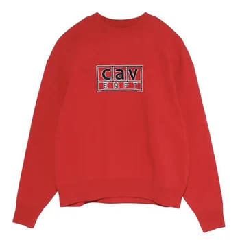 CAVEMPT BOX Вымершая Вышивка С Буквами, Красные Пуловеры С Длинным рукавом Для Мужчин И Женщин, C.E, Круглый Вырез, Японский Модный