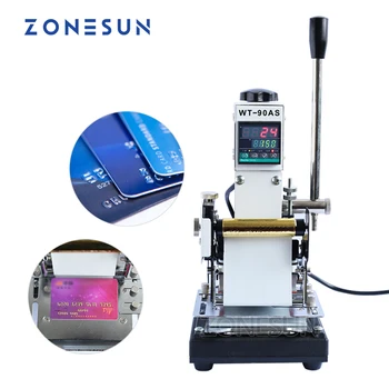 ZONESUN 220 В/110 В Ручная машина для горячего тиснения фольгой Машина для тиснения карточек для ID ПВХ-карт