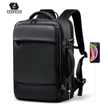 Рюкзак Fenruien, Мужские 17,3-дюймовые Рюкзаки для ноутбуков С возможностью расширения, зарядка через USB, Большой емкости, Рюкзак для путешествий с водонепроницаемой сумкой