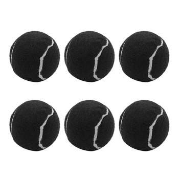 Теннисные мячи 12 шт. в упаковке, износостойкие эластичные тренировочные мячи 66 мм, женский теннисный мяч для начинающих, черный