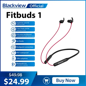 Blackview Fitbuds 1 Наушники Bluetooth 5,0 Беспроводные Спортивные Наушники с микрофоном IPX7 Водонепроницаемые Наушники с Шумоподавлением cVc 8,0