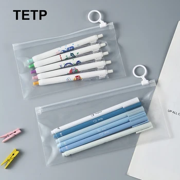 TETP 50 шт., прозрачный пакет с язычком, Домашняя кисть, ручка, Канцелярские принадлежности, Дорожная упаковка для носков, Закрываемая
