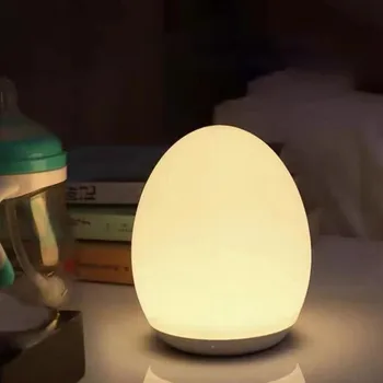 Светодиодные ночные светильники USB, Перезаряжаемые, в форме яйца, RGB, лампа для кормления ребенка, Лампа для защиты глаз от сна, Уличная барная настольная лампа