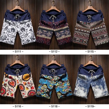 6 цветов 2023 Летние Мужские повседневные пляжные шорты Модные Шорты-Бермуды из хлопка и льна с отстрочкой Брендовая одежда