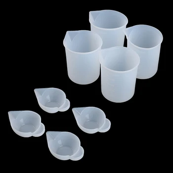 8 шт./компл. Силиконовые мерные стаканчики для смешивания, форма из УФ-смолы, набор инструментов для литья ювелирных изделий 