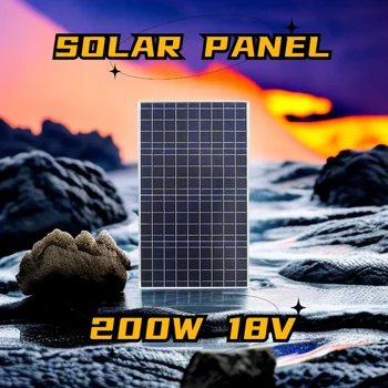 200 Вт Солнечная панель 18 В 10 Вт 20 Вт 30 Вт Портативная водонепроницаемая солнечная батарея Солнечная система для зарядных устройств для мобильных телефонов для кемпинга