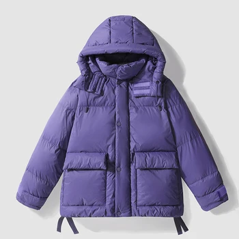 Модное свободное пальто для подростков в корейском стиле, крутой тренд, Хлебное пальто с капюшоном, Новый стиль, хлопковая стеганая куртка для мужчин осенью и зимой