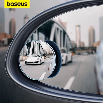 Baseus 2 шт., автомобильное зеркало, HD выпуклое зеркало, слепое пятно, автоматическое зеркало заднего вида, 360 градусов, широкоугольные зеркала для парковки автомобилей без оправы