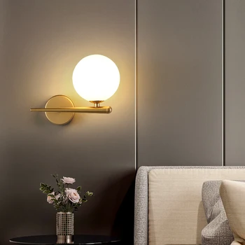 Легкая роскошь, простое оформление, прикроватное стекло для комнаты, настенный светильник G9, золотой универсальный, подходит для гостиной, обеденного стола, дивана
