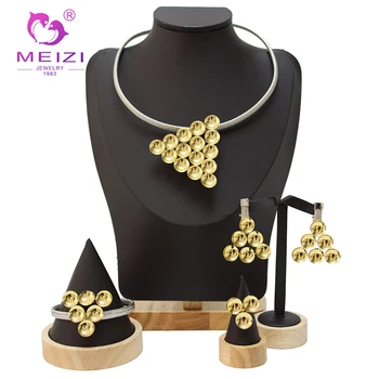 MEIZI Jewelry, хит продаж, модный итальянский ювелирный набор для женщин, дорогая 18-каратная позолоченная подвеска, банкетные украшения для свадебной вечеринки