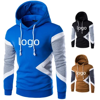 Индивидуальный логотип, весенне-осенние базовые мужские толстовки, пуловеры в стиле пэчворк, топы, толстовки, мужская одежда с длинным рукавом