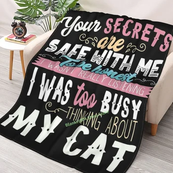 Думая о кошках - Забавный Любитель кошек, Плед с 3D принтом, диван, декоративное одеяло для спальни, рождественский подарок для детей и взрослых