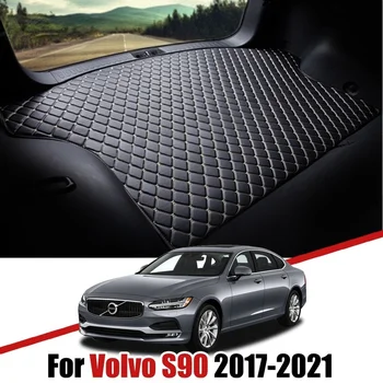 Изготовленные на заказ Кожаные коврики в багажник автомобиля для Volvo S90 S90L 2017 2018 2019 2020 2021, Водонепроницаемые нескользящие вкладыши, Грузовые аксессуары