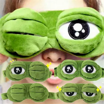 3D Мультяшная маска для сна Лягушка, повязка на глаза, Сон для детей и взрослых
