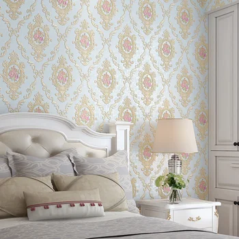 Обои в европейском стиле с цветочным рисунком, Домашний декор, Рулон розовой бумаги для гостиной, Украшение стен спальни, фреска Carta Da Parati 3d