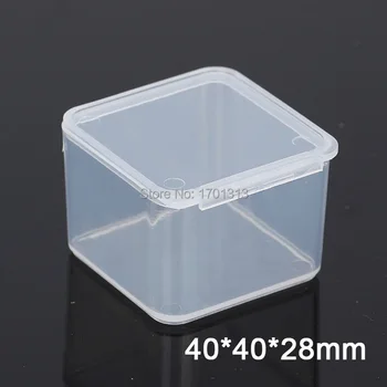 100шт Маленькая квадратная прозрачная пластиковая коробка PP Контейнер для хранения коллекций Box Case