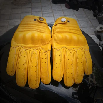 Кожаные Перчатки из воловьей кожи с сенсорным экраном, полный палец, Гоночный мотоцикл, Мужские И женские Перчатки для вождения