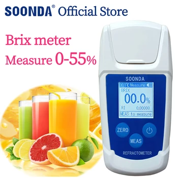 Цифровой Рефрактометр Brix Meter Fruit Juice Drinks Sprite Тестер Сахара для Напитков Измеритель Содержания Сахара В Напитках 55%32%