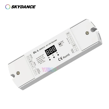 Skydance 0-10 В 4-канальный преобразователь DMX512 1-10 В 4-Канальный DMX RDM Цифровой Дисплей Декодер сигнала DL-L 12 В-24 В постоянного тока/100-240 В переменного тока