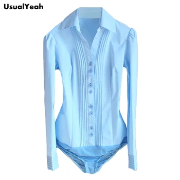 В ПРОДАЖЕ!! Новая женская рубашка OL с длинным рукавом и V-образным вырезом, плиссированная рубашка для тела, блузка, женская рабочая одежда S-4XL, черный, белый, синий SY0091