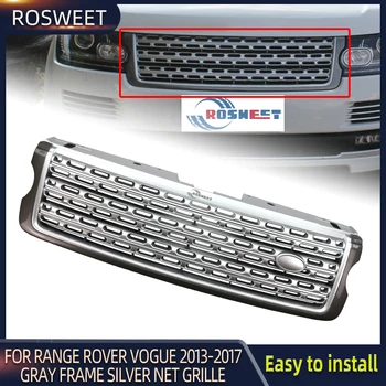 Серая рамка, серебристая сетчатая решетка для Land Rover Range Rover Vogue 2013-2017, автомобильные гоночные решетки на передний бампер, Автоаксессуары