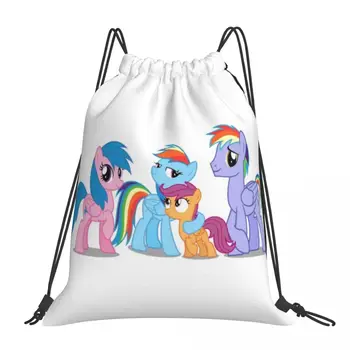 Рюкзаки Rainbow Ponys G1, Модные Портативные сумки на шнурке, спортивная сумка с завязками, сумка для книг для мужчин и женщин, студентов