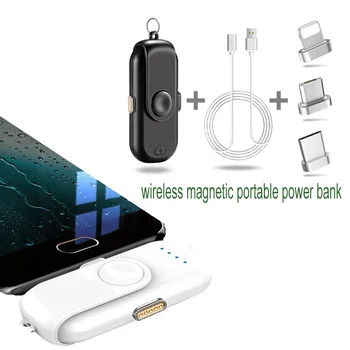 Беспроводное магнитное зарядное устройство для телефона, Мини-капсула Аварийного банка питания для мобильного телефона iphone-12 iphone-11 xiaomi Type-c Android