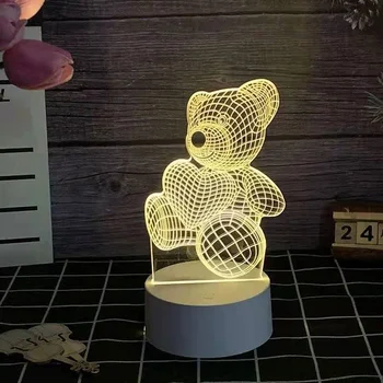 3D Акриловый ночник USB светодиодный светильник Рождественский детский подарок на День рождения, украшение ко Дню Святого Валентина, ночник, лампа для спальни