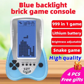 Новая Обновленная версия CZT большая синяя подсветка кирпичной игровой консоли snake game встроенная 23-игровая литиевая батарея (входит в комплект) бесплатный подарок