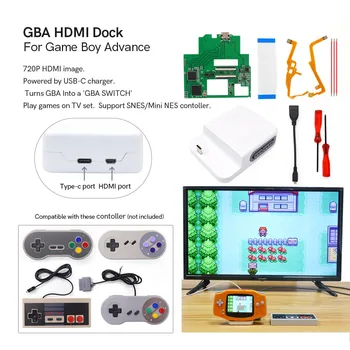 Комплект док-станции 720P HDMI GBA V2 Для консоли Game Boy Advance Превращает GBA В переключатель GBA GBA HDMI Dock V2