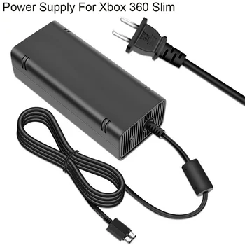 Блок питания Xbox 360 Slim Адаптер переменного тока, блок питания, сменное зарядное устройство Brick со шнуром-кабелем для консоли Xbox 360 Slim