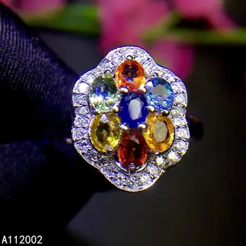 KJJEAXCMY fine jewelry натуральный цветной сапфир из стерлингового серебра 925 пробы, новое женское кольцо, тестовая мода
